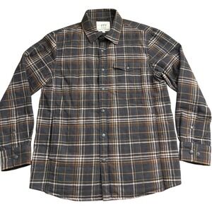 Henry Cottons Quilted Flannel Shirt Jacket 95 Plaid Snap Primaloft Lining qq17